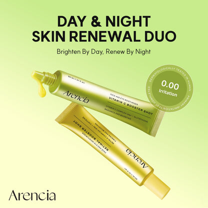 Vitamin C+Retinal Booster Shot Day & Night Brightening Pore Minimizing Moisturizing Fades Dark Spots