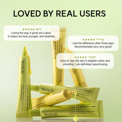 Vitamin C+Retinal Booster Shot Day & Night Brightening Pore Minimizing Moisturizing Fades Dark Spots